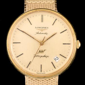 ARMBANDSUR, herr, Longines, Flagship, Automatic, guld på stål, 1960/70-tal.