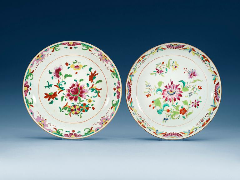 SKÅLFAT, 2 st, kompaniporslin. Qing dynastin, Qianlong (1736-95).