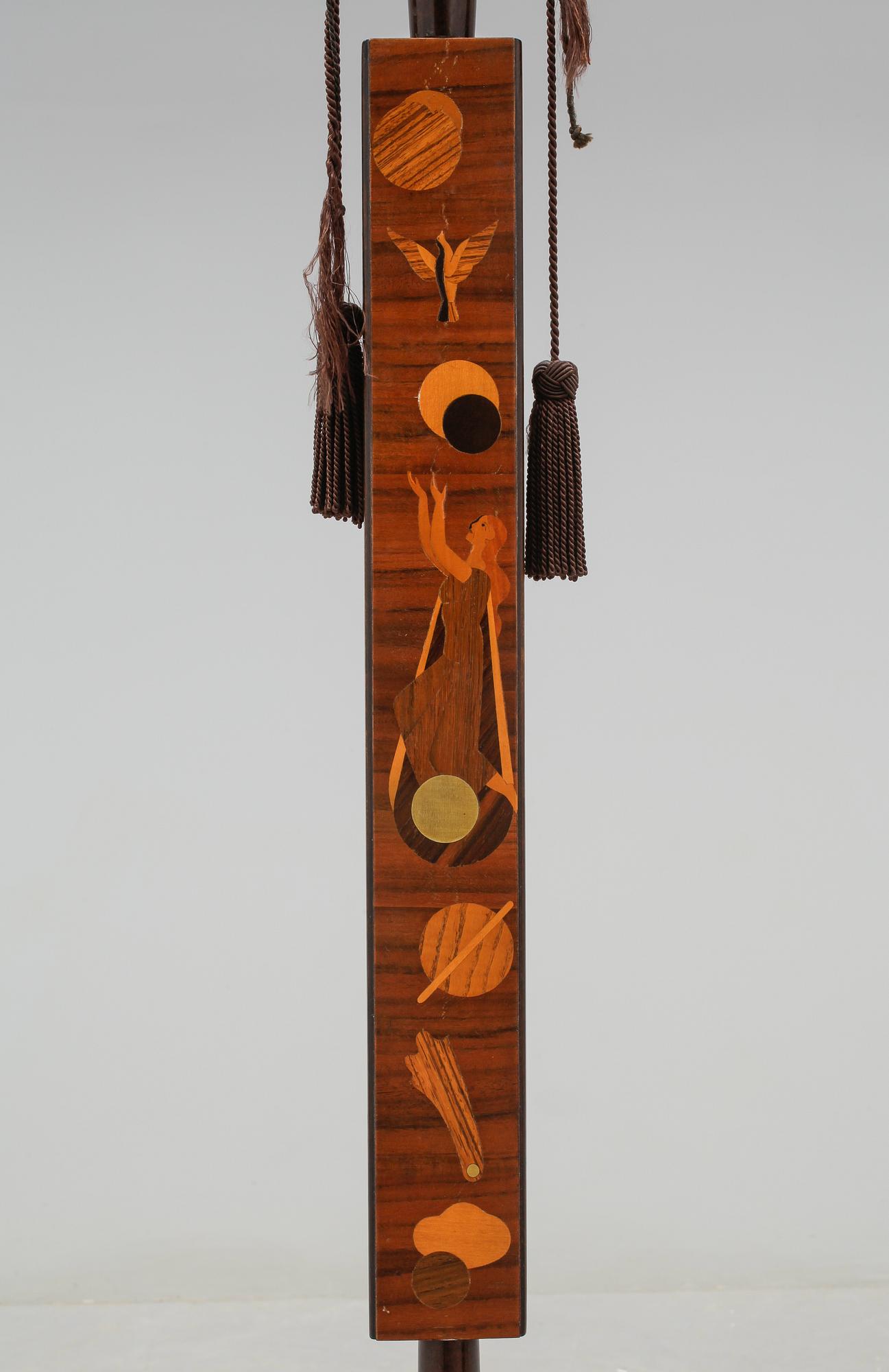 GOLVLAMPA, art déco, troligen Mjölby Intarsia, 1930-tal.