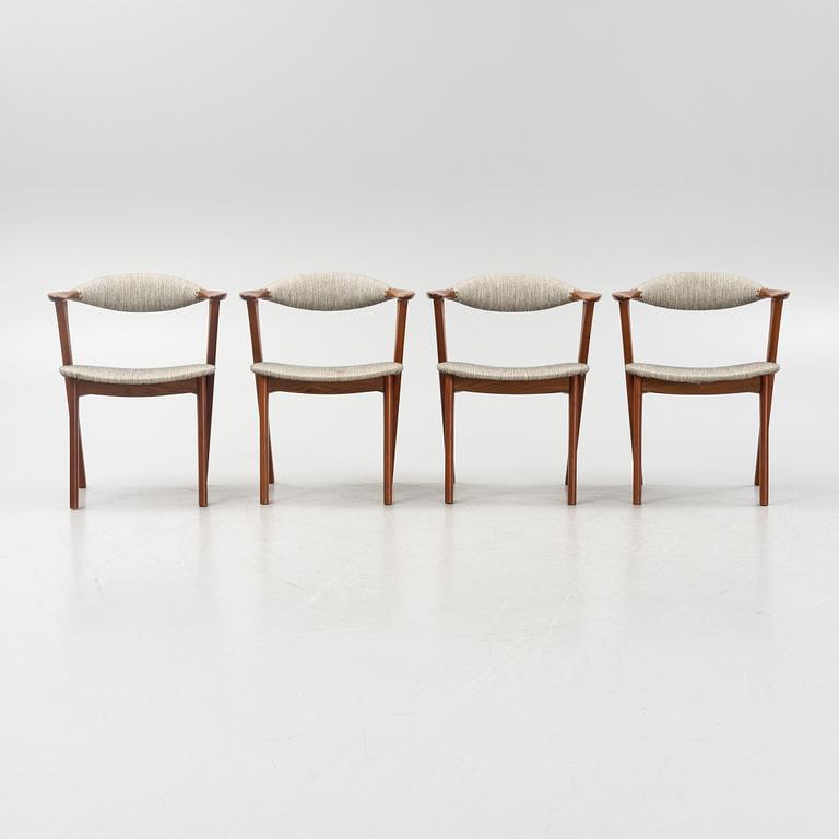 Erik Kirkegaard, stolar, 4 st, Høng Stolefabrik, 1960-tal.