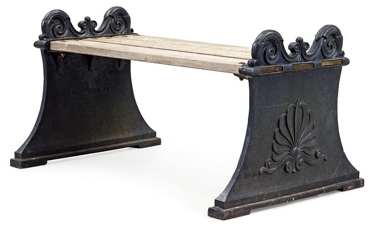 A Folke Bensow cast iron bench, Näfveqvarns Bruk.