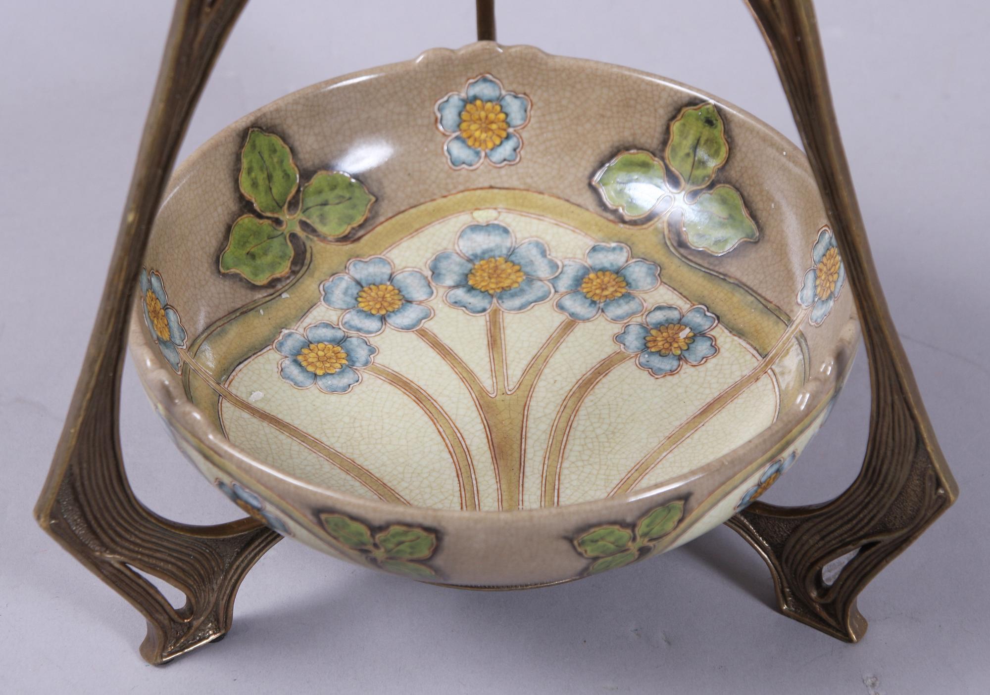 KANDELABER MED UPPSATS, jugendstil. 1900/2000-tal.