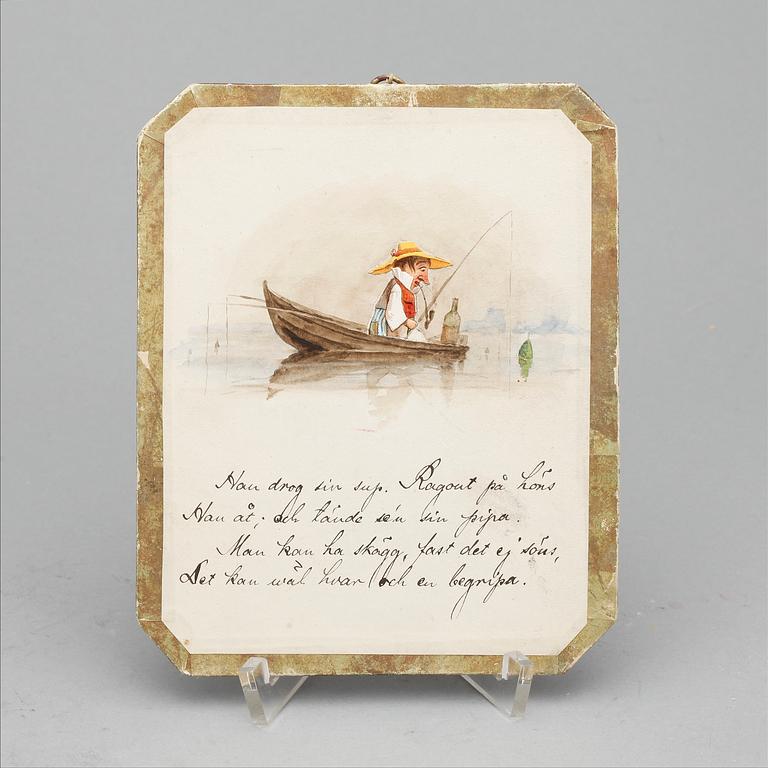 OKÄND KONSTNÄR, blandtekniker 14 stycken, omkring år 1900.