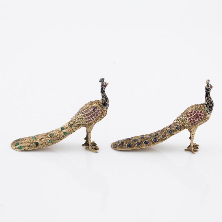 Prydnadsfåglar, ett par, 1800/1900-tal.