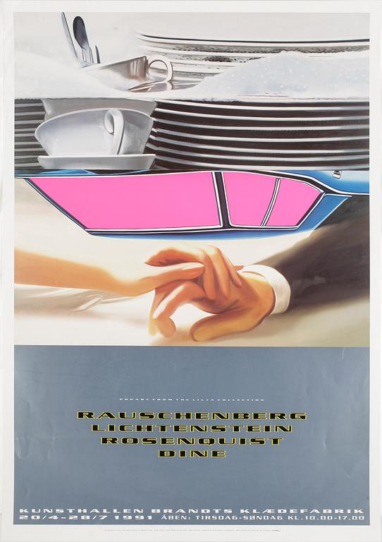 JAMES ROSENQUIST, litografisk utställningsaffisch, Kunsthallen Brandts Klaedefabrik, 1991.