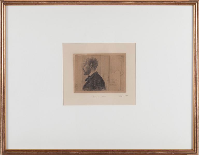 CARL LARSSON, etsning, signerad C.L.