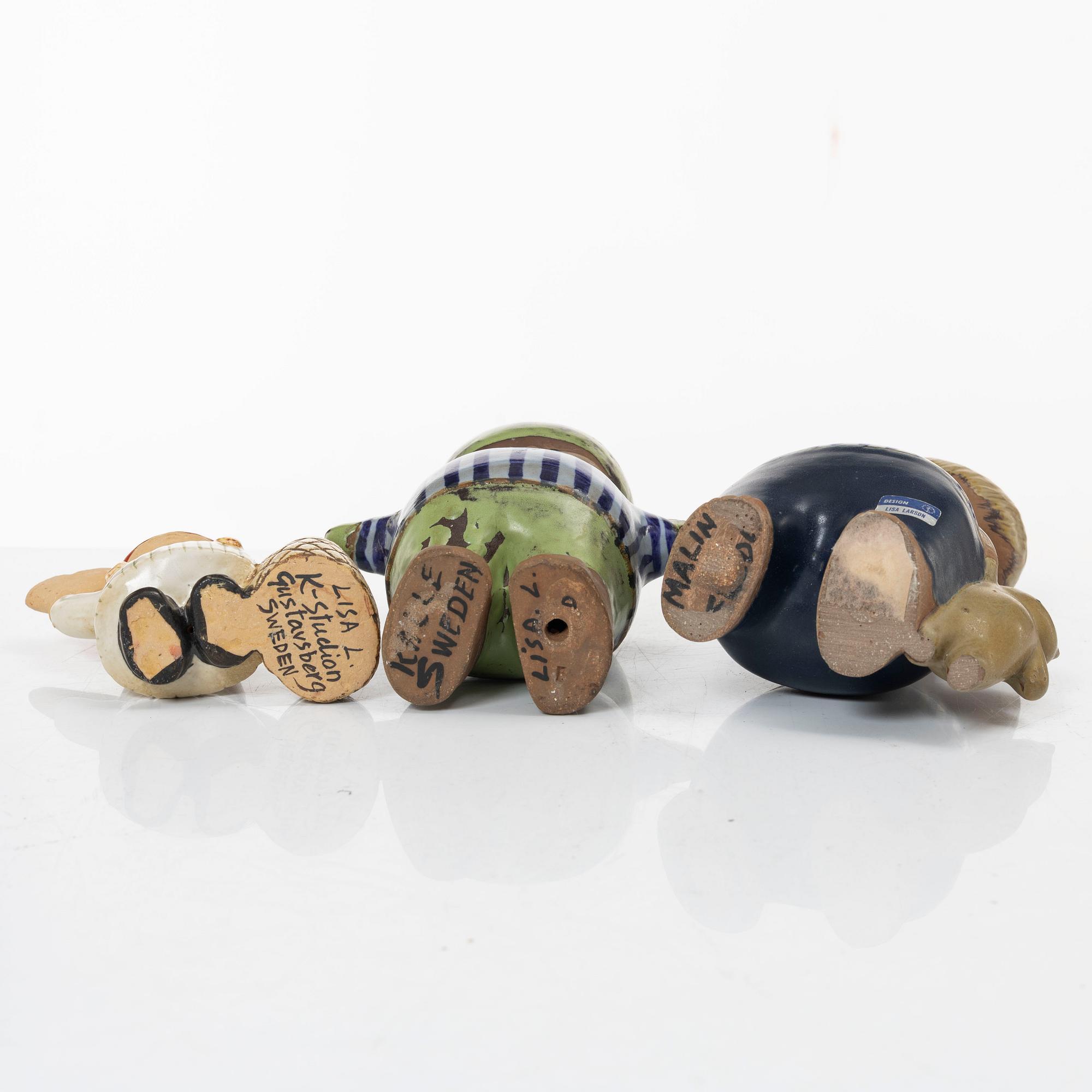 Lisa Larson, three figurines, Gustavsberg.