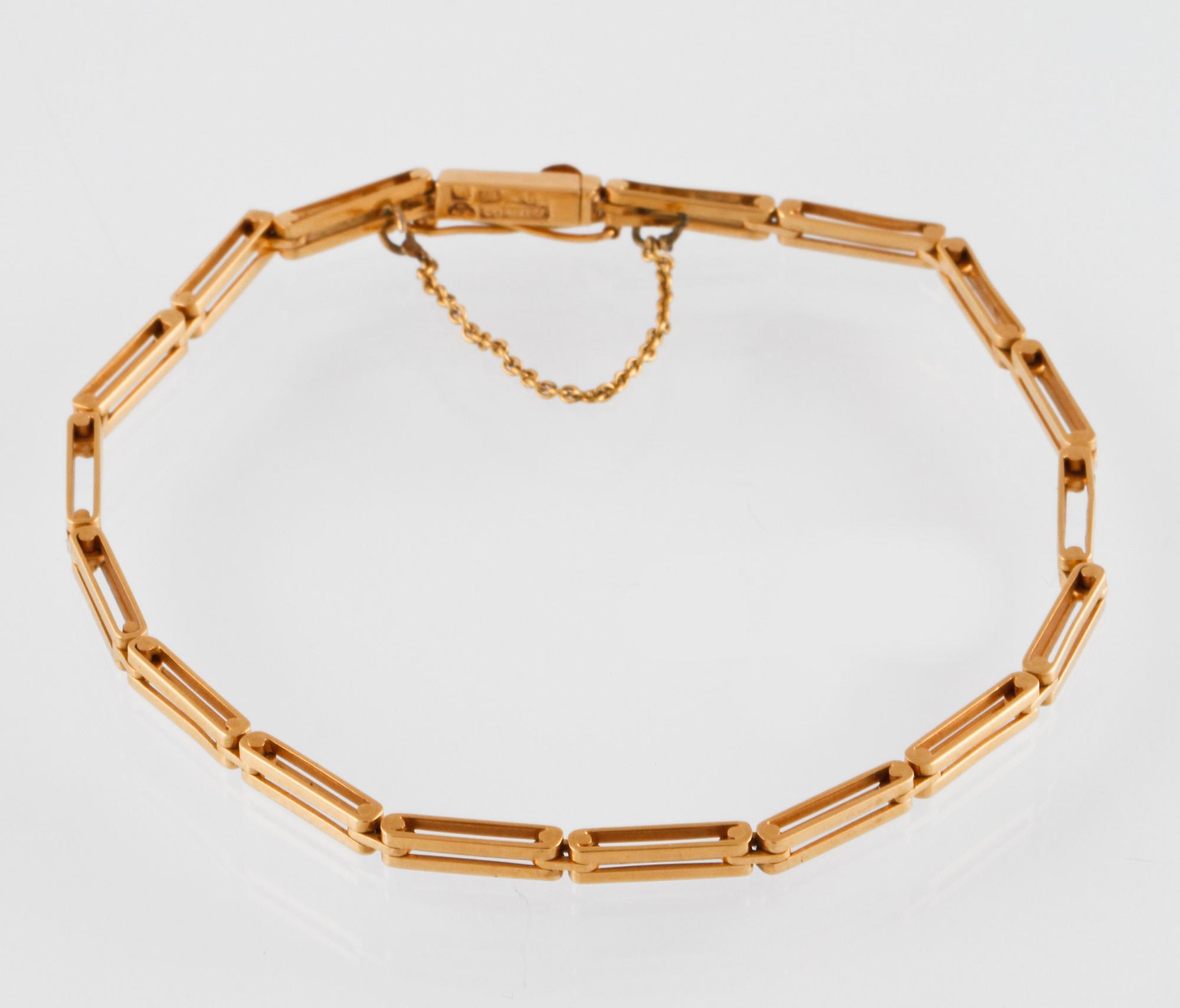 ARMBAND, 18K guld, Gustav Dahlgren & Co, Malmö, 1913. Vikt 6,4 gram.
