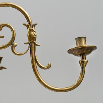 a brass chandelier, 20th century.