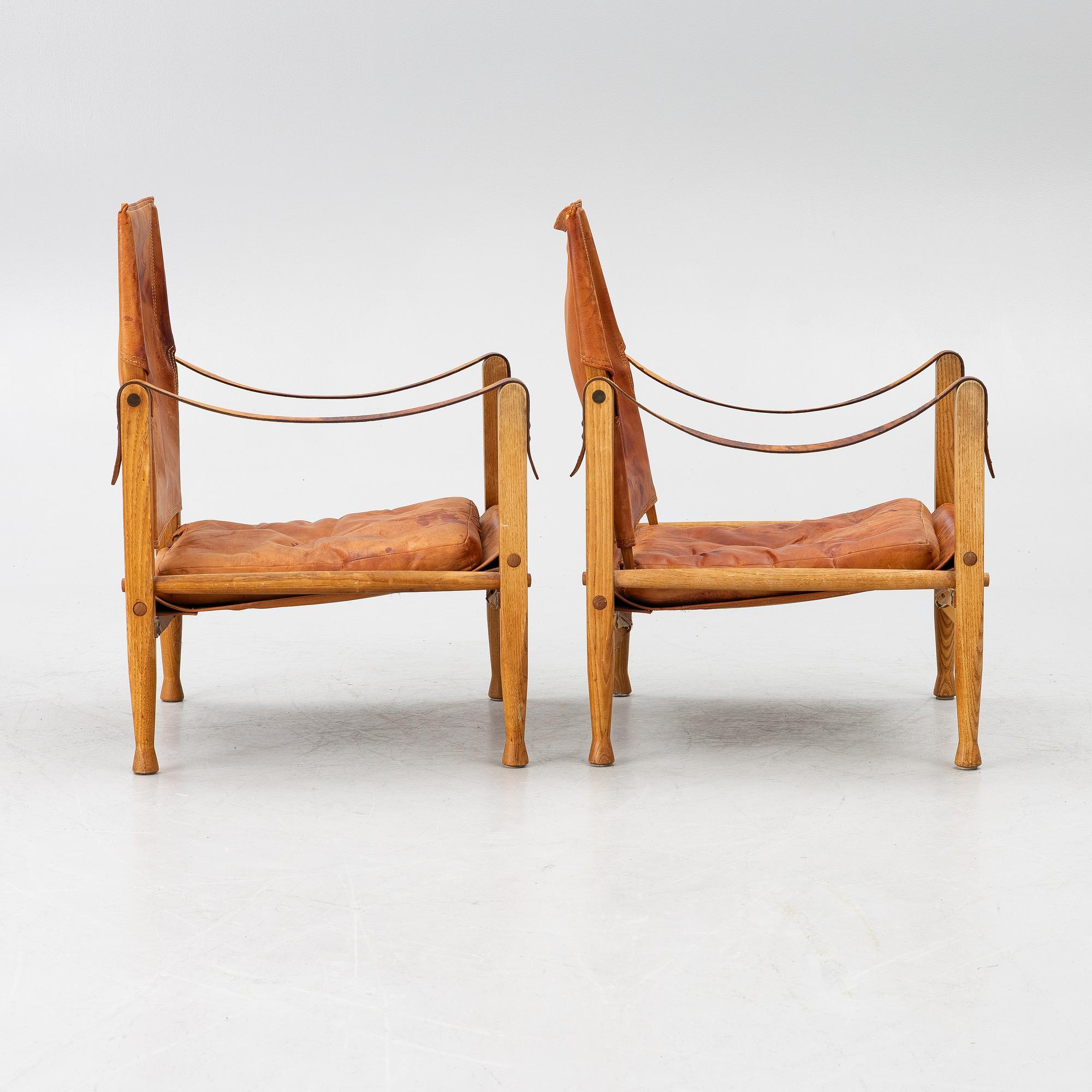 Kaare Klint, karmstolar, "Safari", ett par, Rud. Rasmussens Snedkerier, Danmark, 1900-talets andra hälft.