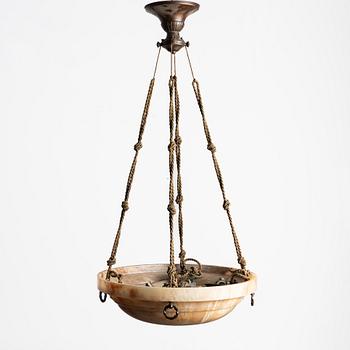 An alabaster ceiling lamp, 1920s.