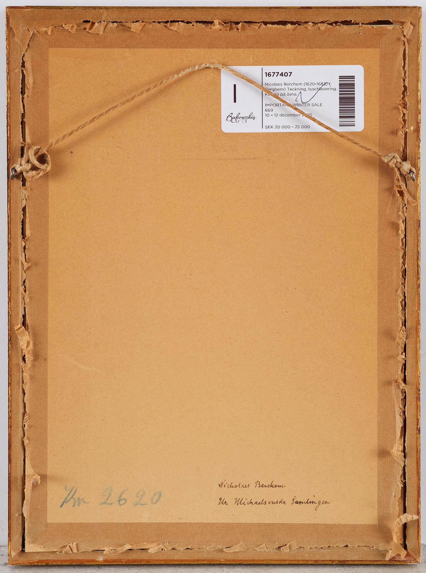 Nicolaes Berchem, Translation: "Woman on a donkey".