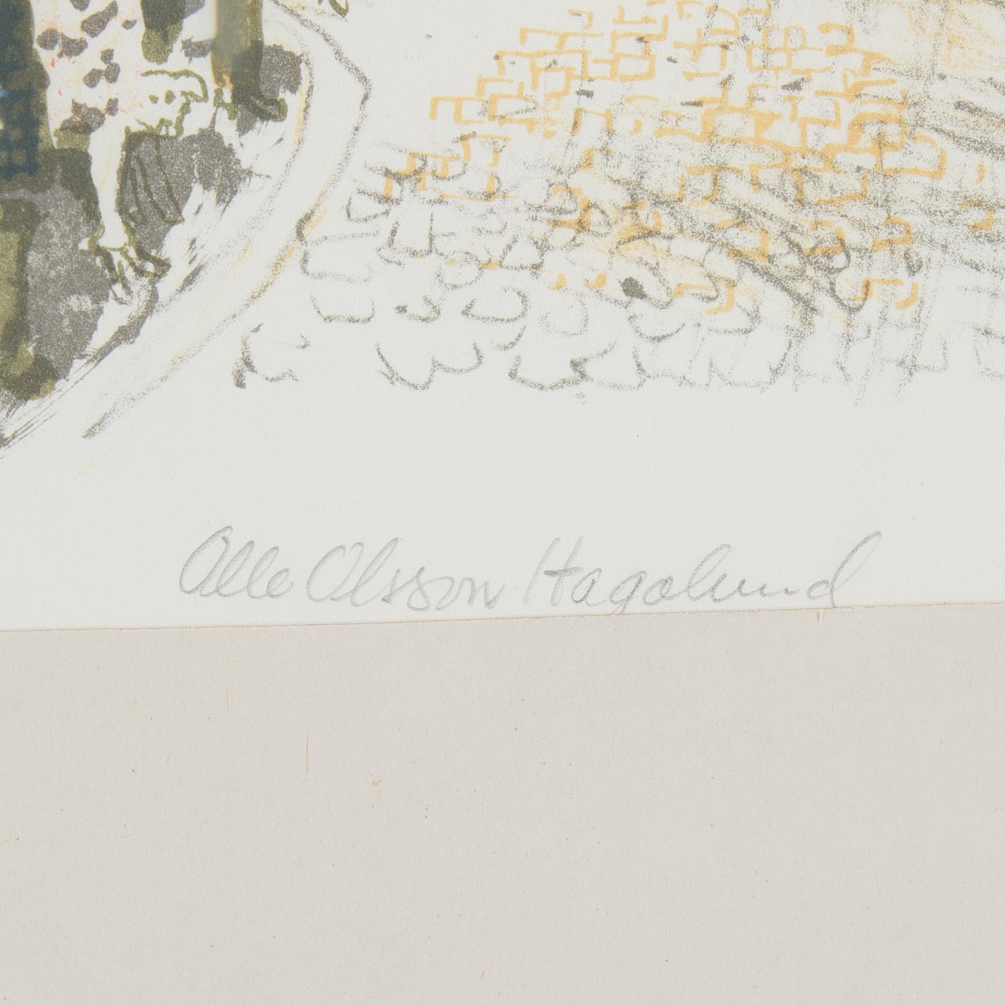 OLLE OLSSON-HAGALUND, Färglitografi, signerad och numrerad 2/300.