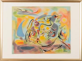 ANDRÉ MASSON, colour lithograph, signed.