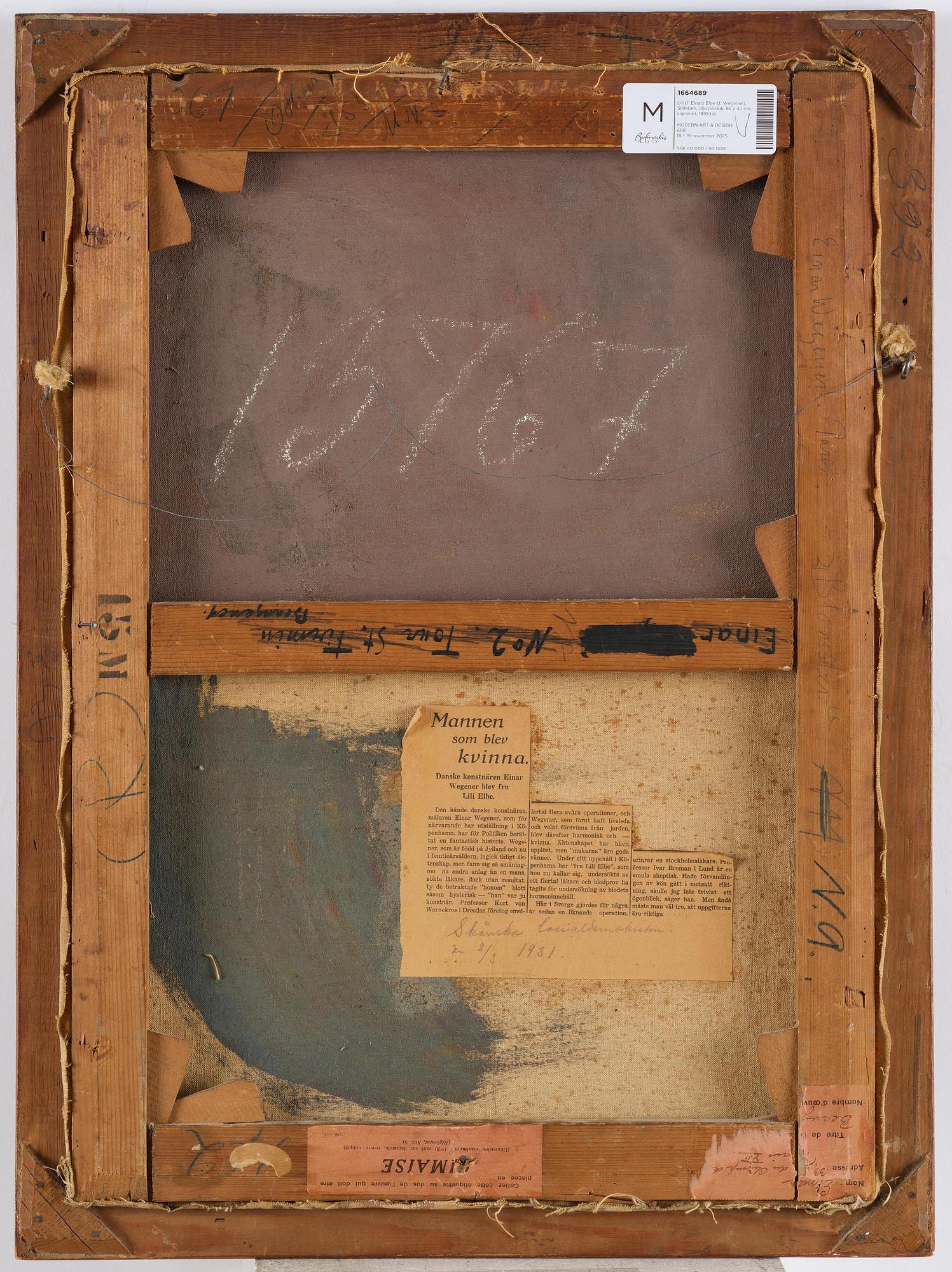 Lili Elbe, Still life with flowers.