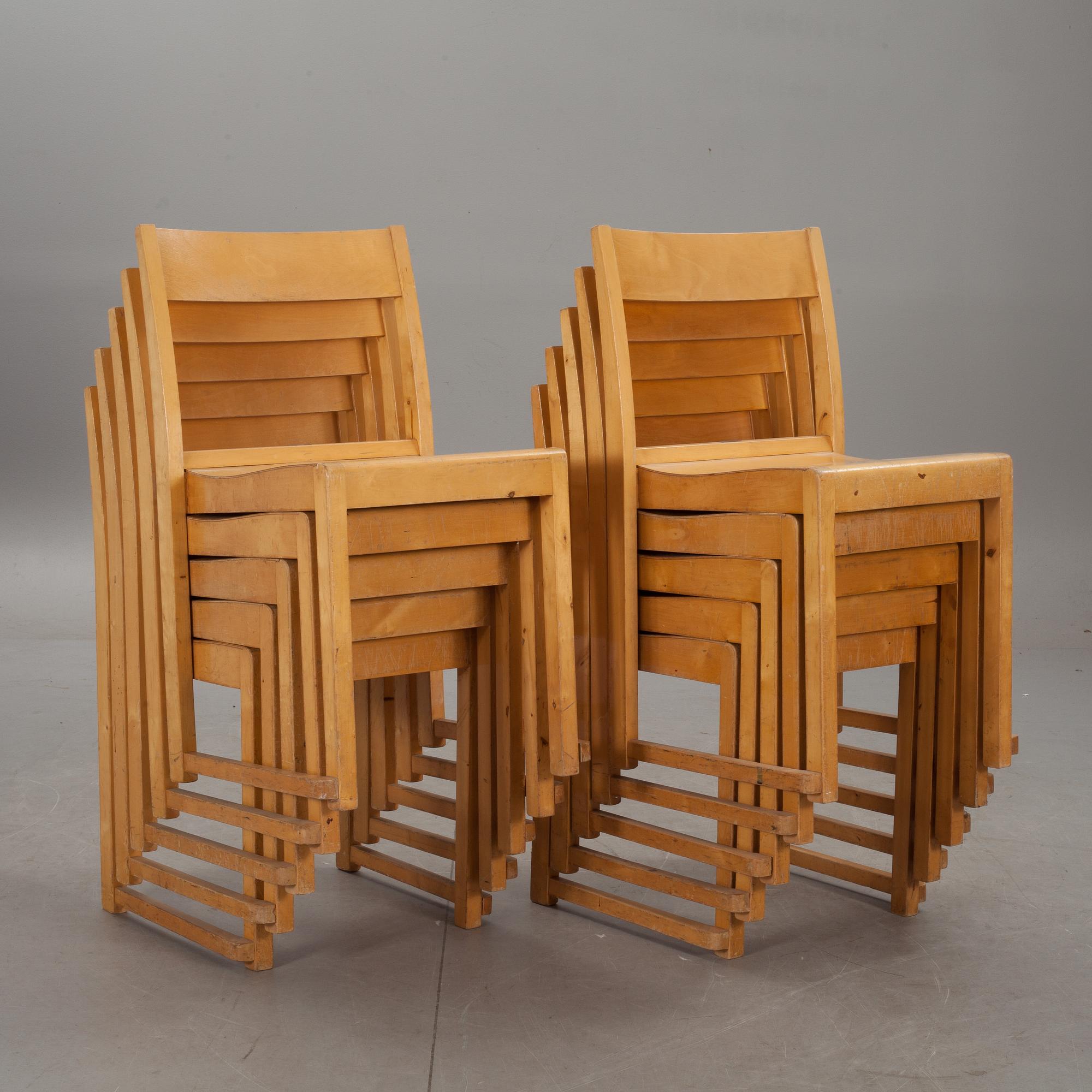 STOLAR, 10 st, design Sven Markelius. Brickmärkta O Jonssons Snickerifabrik, Arbrå.
