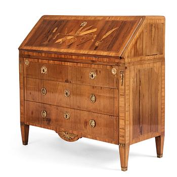 26. A Gustavian marquetry secretaire attributed to J. Hulsten (master 1773-1794).