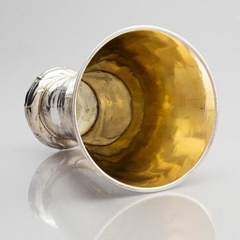 Carl Fahlberg, bägare, delvis förgyllt silver, Uppsala 1760. Rokoko.