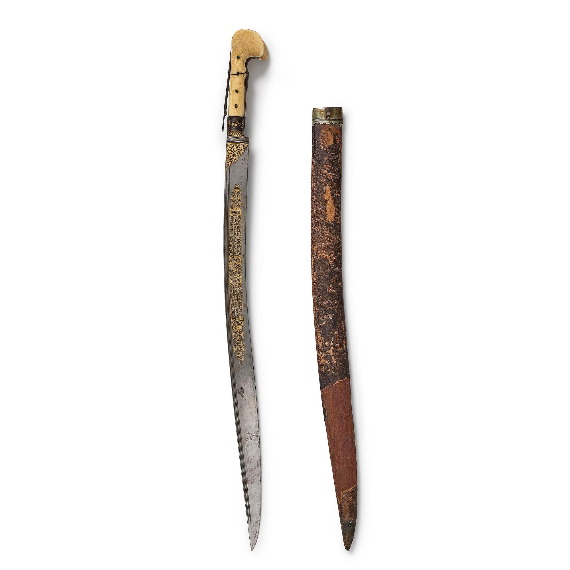 A fine large-eared walrus-hilted Yatagan, Ottoman empire probably Ioannina, Epirus.