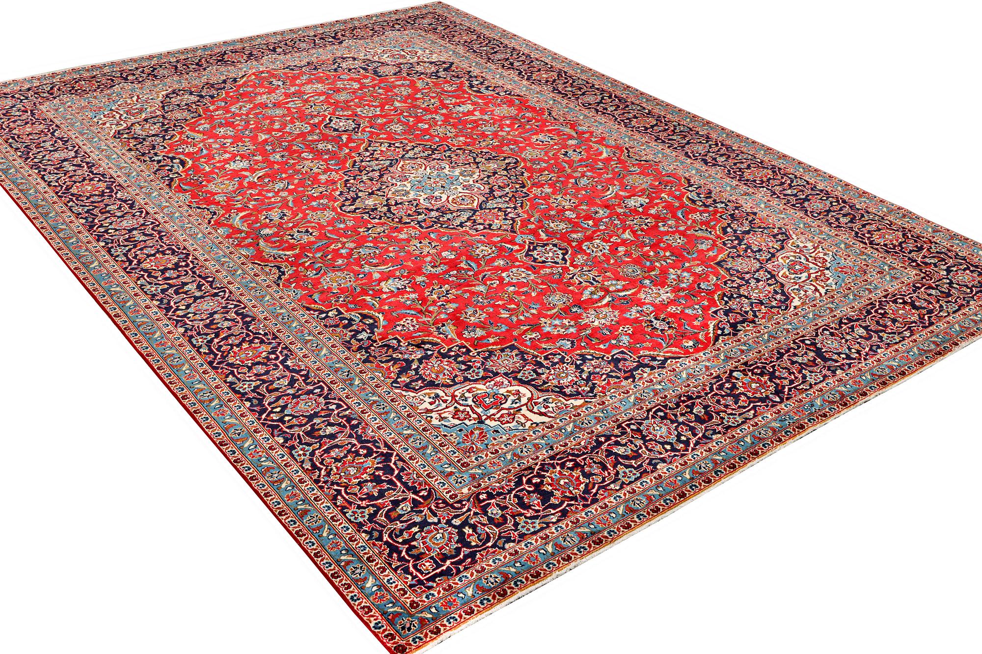 A Kashan carpet, c. 403 x 292 cm.