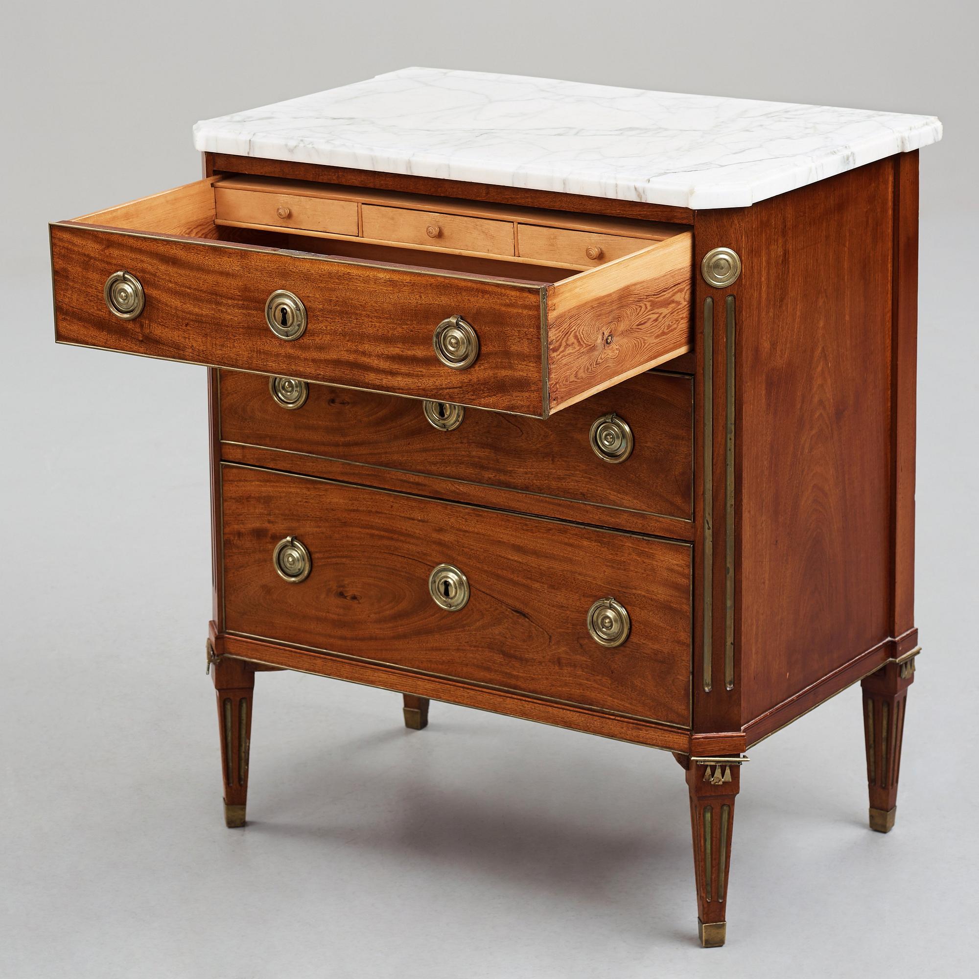 A late Gustavian commode by Anders Scherling 1785 (master in Stockholm 1771-1809).
