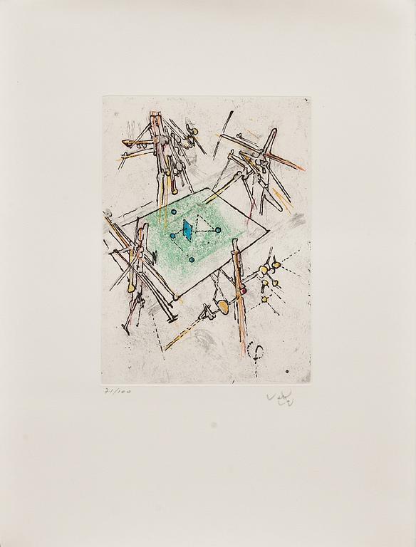 ROBERTO MATTA, färgetsning, signerad och numrerad 71/100.