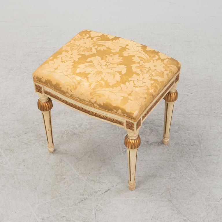 A Gustavian style stool, late 19th Century.