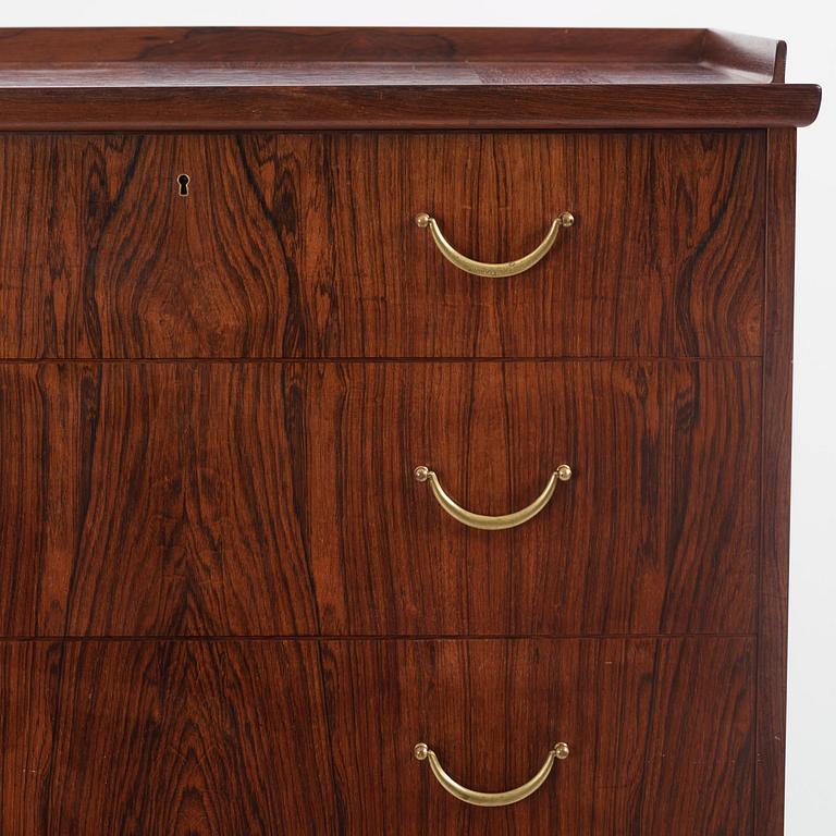 Carl Malmsten, a rare rosewood chest of drawers, Sweden, 1950s.