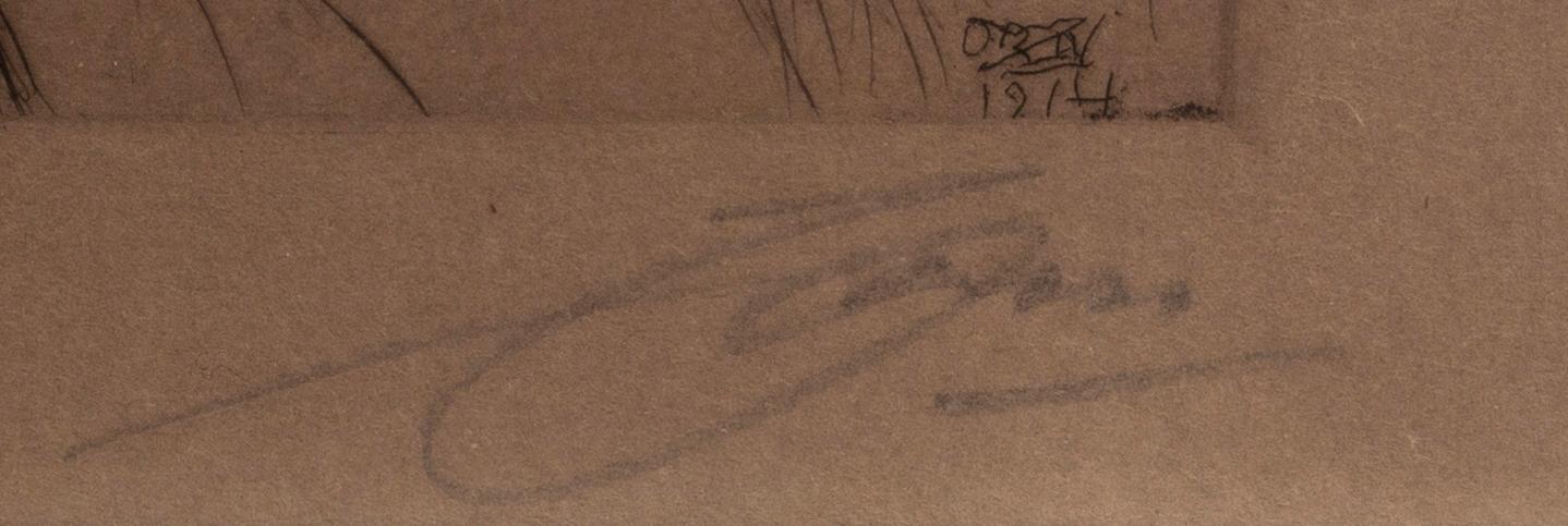 Anders Zorn, a signed etching from 1914.