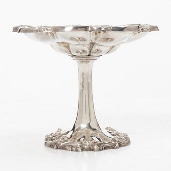A Swedish 19th century silver bowl on foot, mark of Christian Hammer, Stockholm 1857.