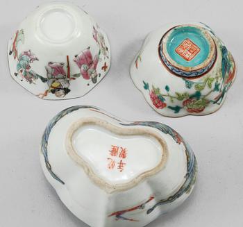 PARTI PORSLIN, 9 delar, Kina, 1800/1900-tal.