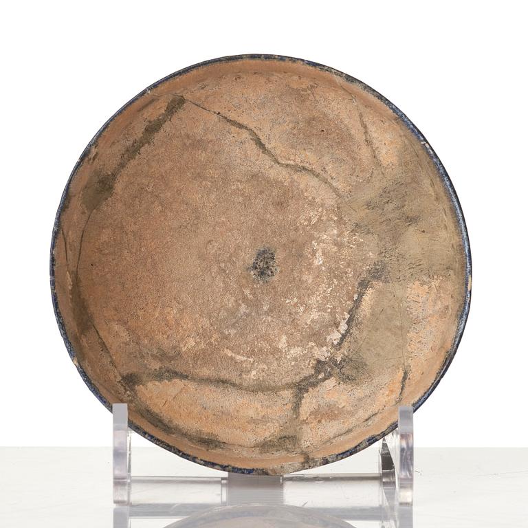 A central Asian pottery bowl,  13th century.