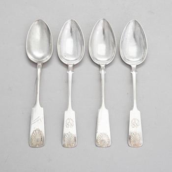 A 46-piece set of shell motif silver cutlery, Finnish manufacturers, 1928-66.