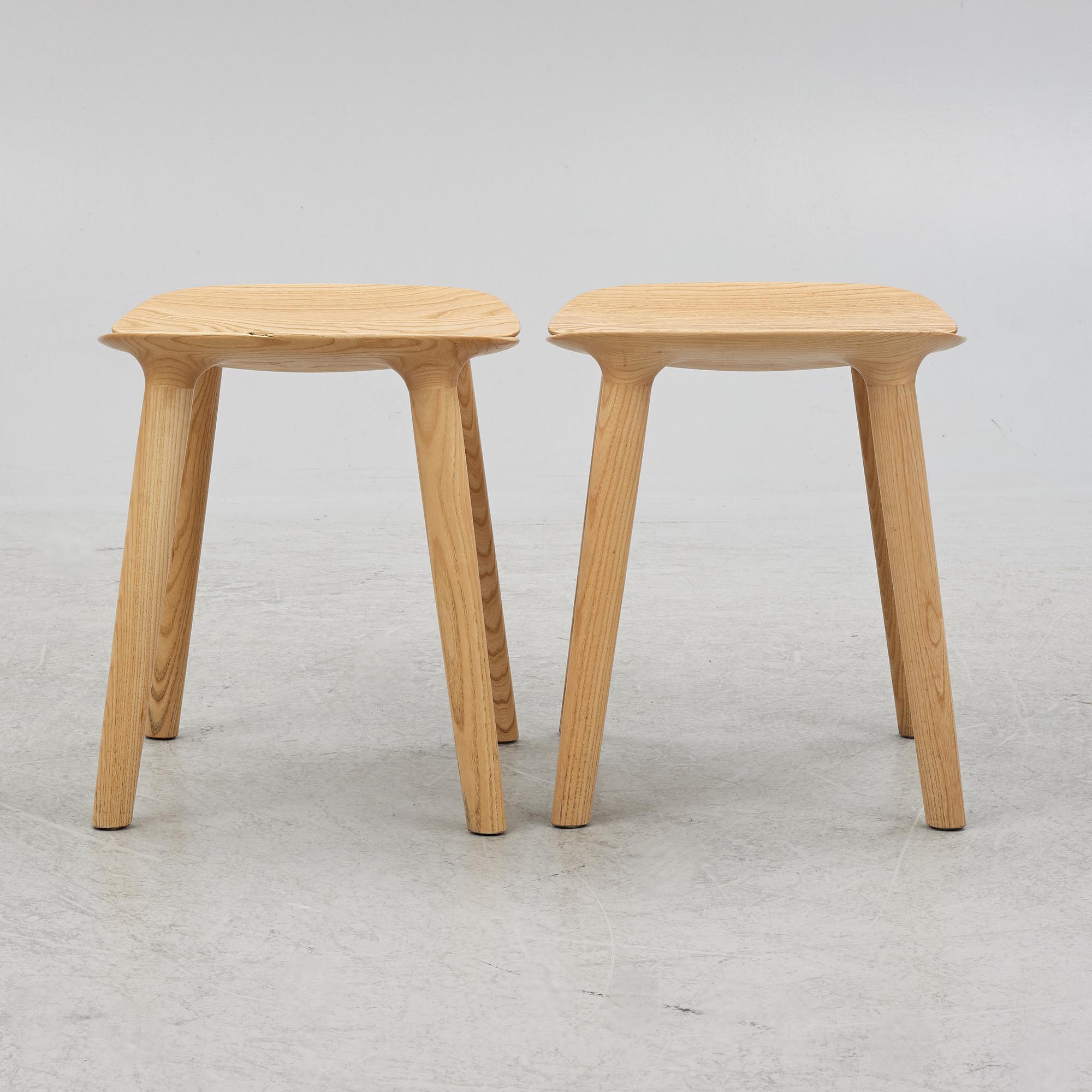 Ronan & Erwan Bouroullec, a pair of stools, "MC3 OSSO", Mattiazzi, Italy, after 2011.