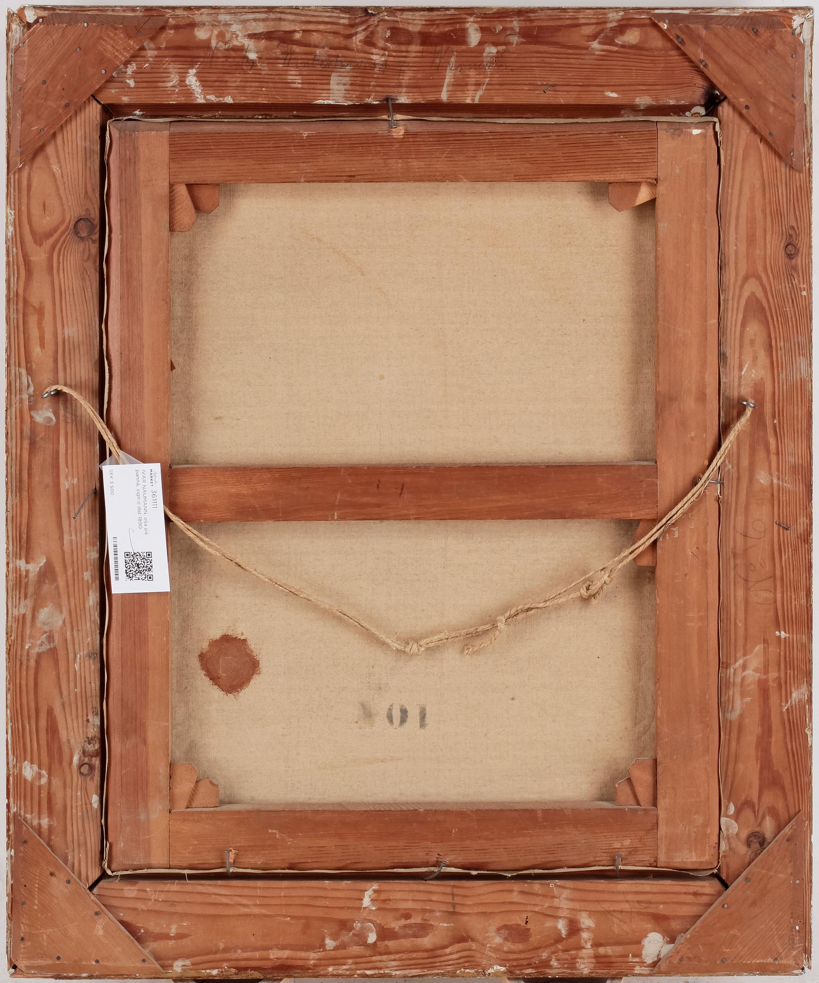 IVAR NAUMANN, olja på pannå, sign o dat 1890.