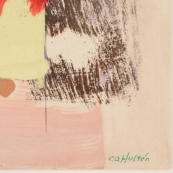 CO Hultén, gouache on cardboard, signed and executed 1961.