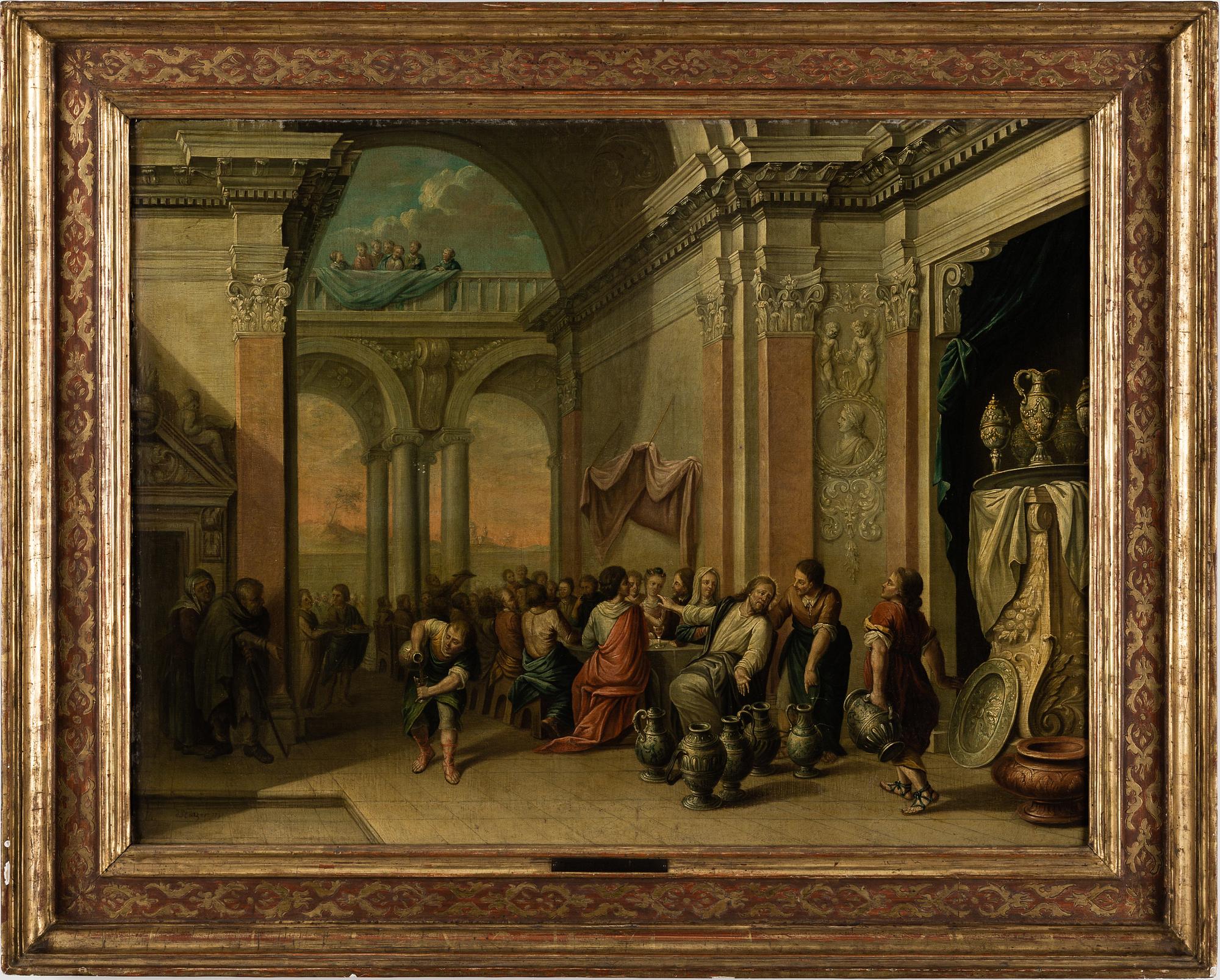 JOHANN GEORG PLATZER, fololower of, oil on canvas, inscirped J Platzer 1757.