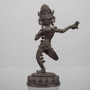 SKULPTUR, patinerad mässing, Tibet 1900-talets senare hälft.