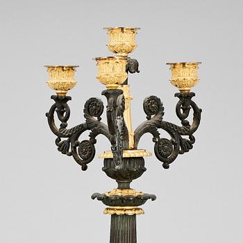 KANDELABER, senempire, Frankrike 1820/1830-tal.