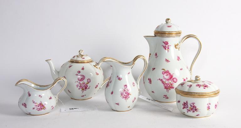 KAFFESERVIS, 17 delar, porslin, Meissen.