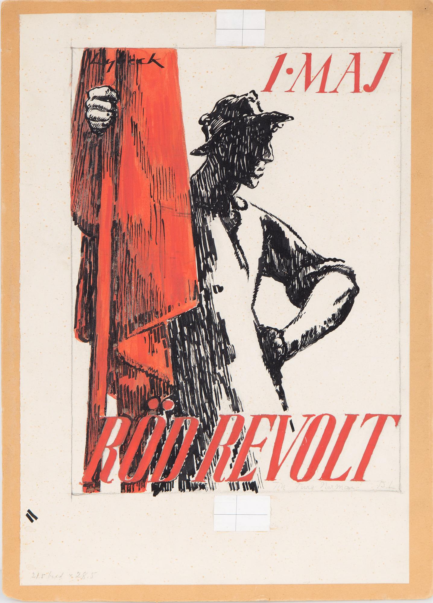 BERTIL LYBECK, mixed media. Signed. Probably 1930s.