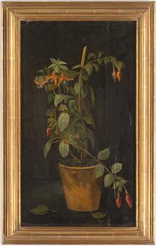 OKÄND KONSTNÄR, olja på pannå, signerad med monogram PS, 1800-tal.