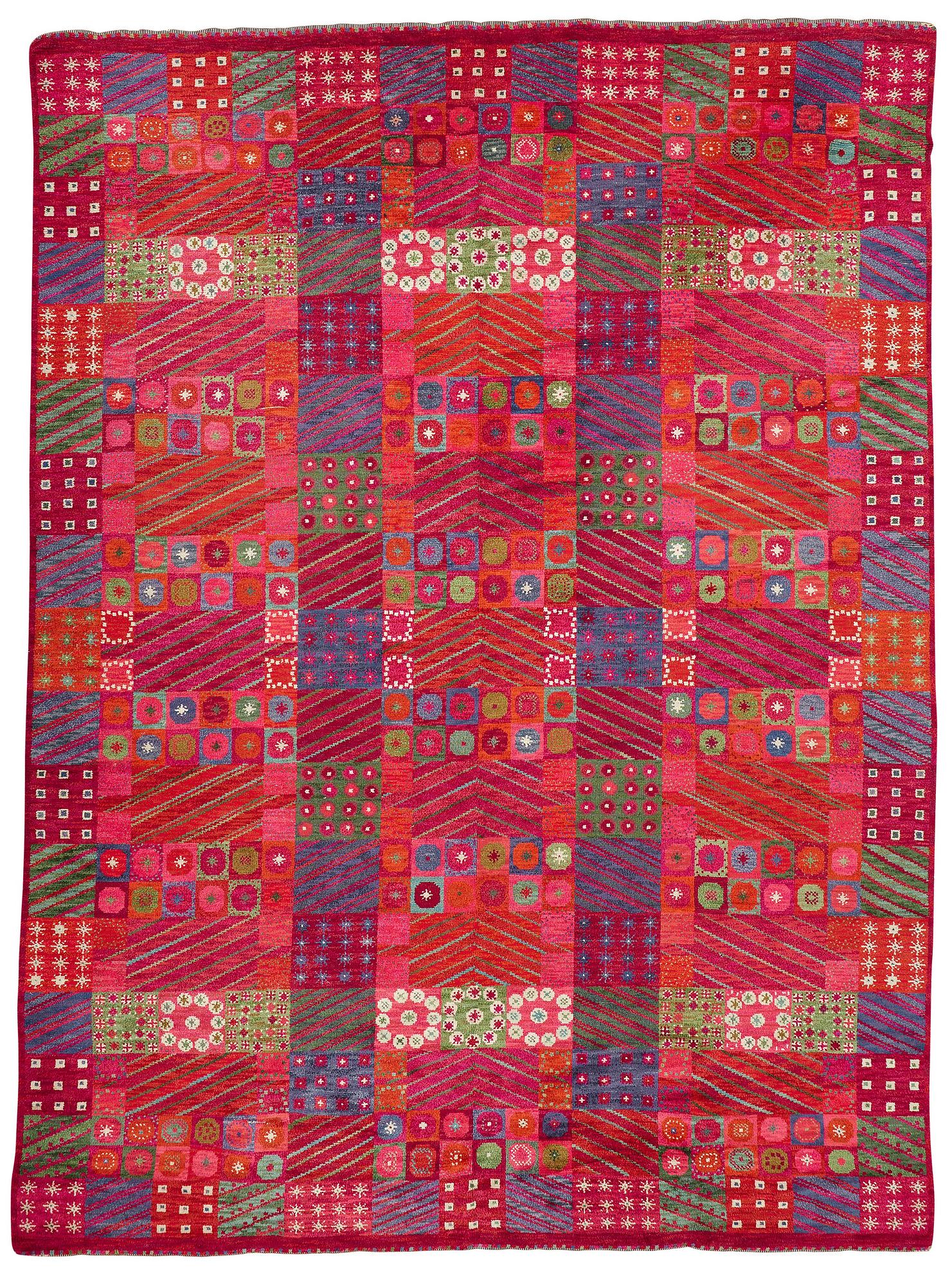 Marianne Richter, matto, "Fläkten", knotted pile, ca 497-498,5 x 367-372 cm, signed AB MMF MR.