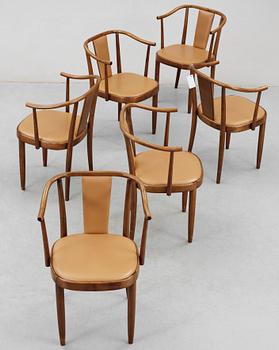 KARMSTOLAR, 6st, "Opera", Peter Celsing, Gemla. Formgivna omkring 1955-61.