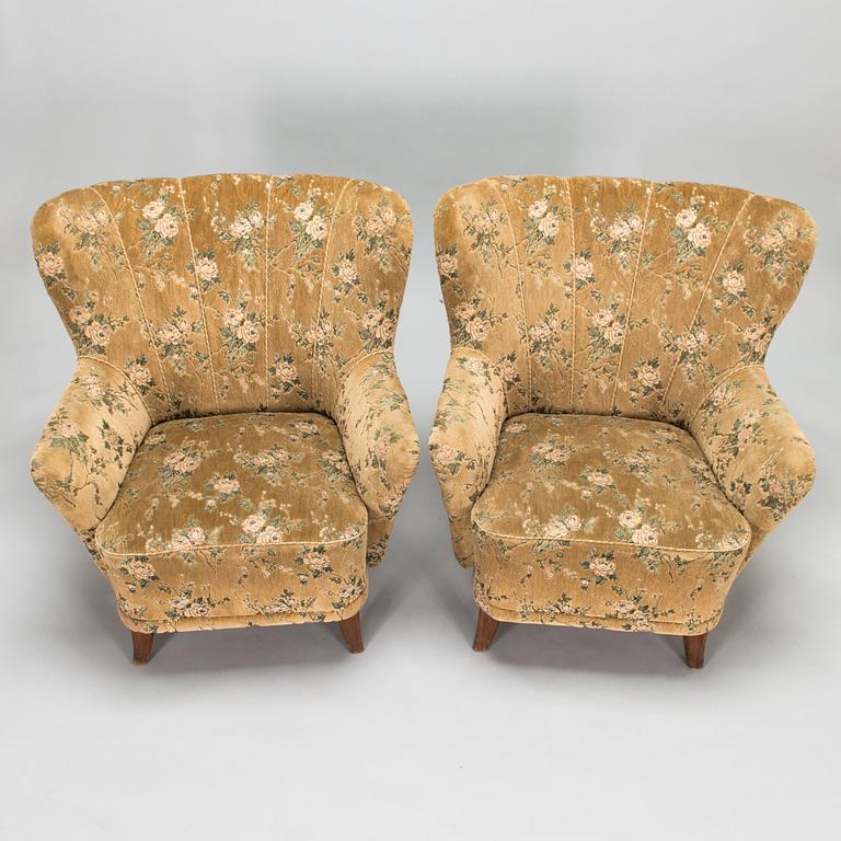 A pair of mid-20th-century armchairs, Finland.