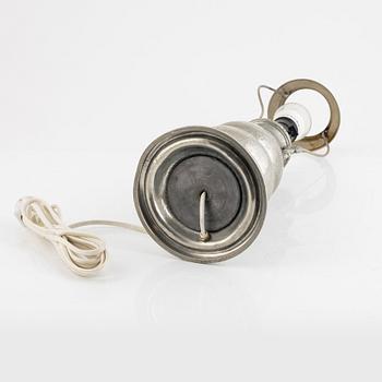 A pewter table lamp, Holland/Denmark, 1920's.