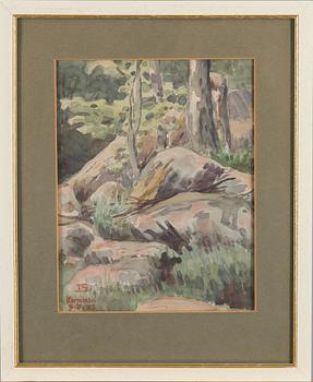 TOIVO SALERVO, akvarell, signerad och daterad Korpilahti 9.7.22.