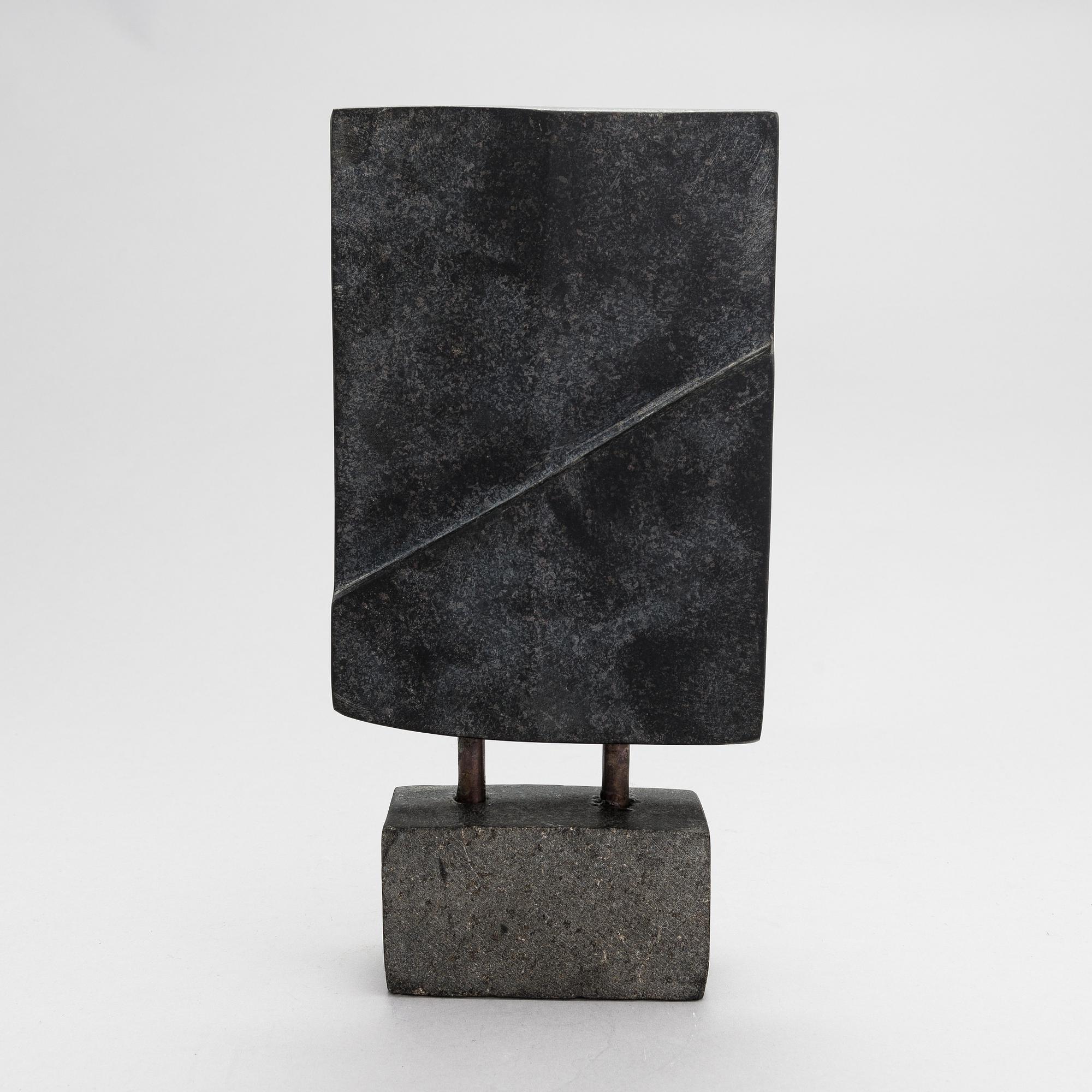 Aimo Taleva, sculpture, black granite, signed and dated 2007.