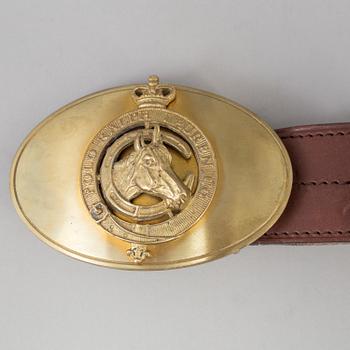 Two leather belts by Ralph Lauren.