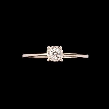 RING, 18k guld med briljantslipad diamant ca 0.10 ct, importstämplad. Vikt ca 0,5 g.